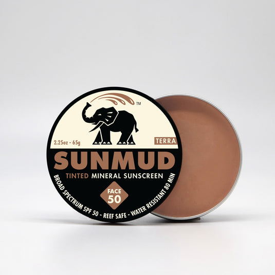SUNMUD TINTED SUNSCREEN TIN & FACESTICK TINTED SPF50 1oz.
