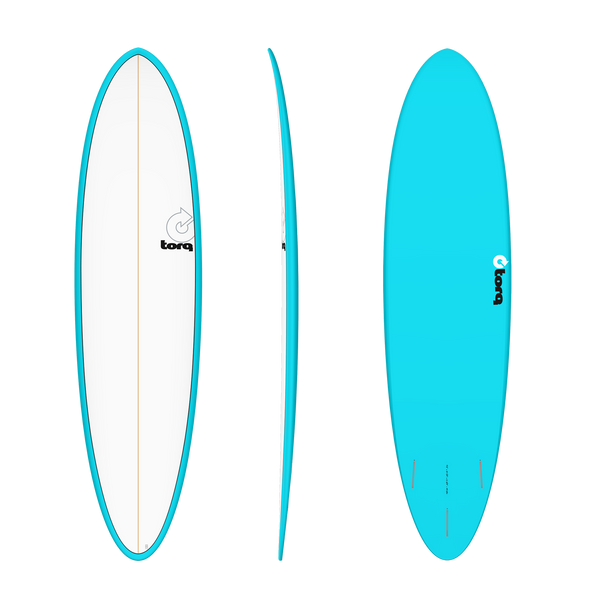 7'2 TORQ FUN PINLINE BLUE/WHITE DECK 21 1/4” x 2 3/4 47.2L FUTURES