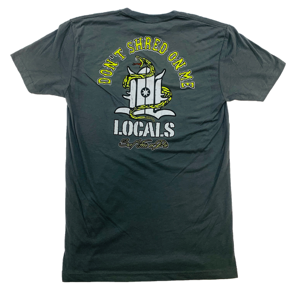 LOCALS MENS DON'T SHRED SUEDED CREW HEATHER CHARCOAL