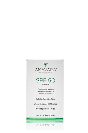 AMAVARA SPF 50 TRANSPARENT FACESTICK WITH EARTHWELL ZINC TECHNOLOGY