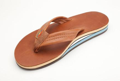 MENS  RAINBOW TAN W/BLUE MIDSOLE CLASSIC LEATHER
