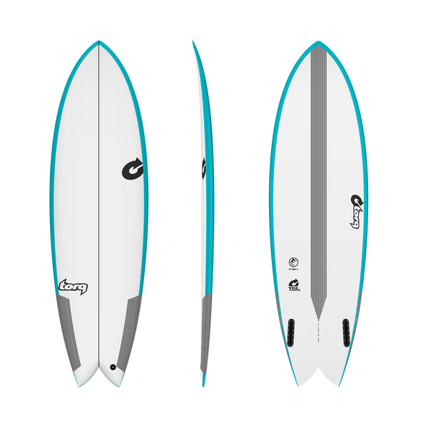6'0 TORQ TEC FISH  20 1/2” x 2 1/2” 36.2L FUTURES (BLUE RAILS)