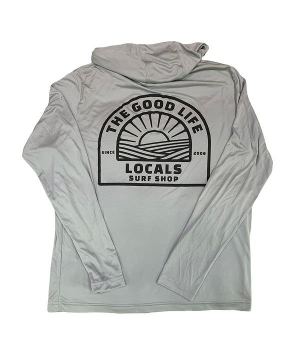 LOCALS KIDS GOOD LIFE SUN PATCH PERFORMANCE HOODIE SILVER