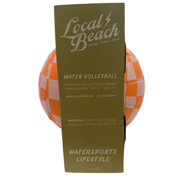 Local Beach Pink/Orange Checker Beach & Water Volleyball Size 5