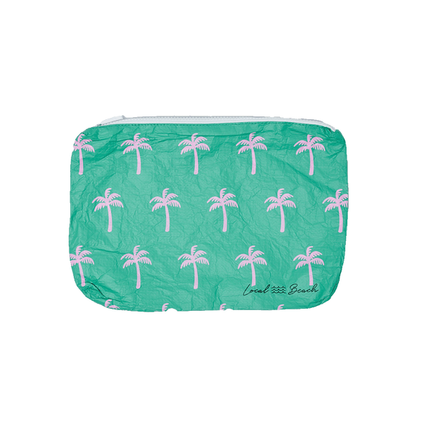 Green Neon Palms Water Resistant Tyvek Printed Pouch
