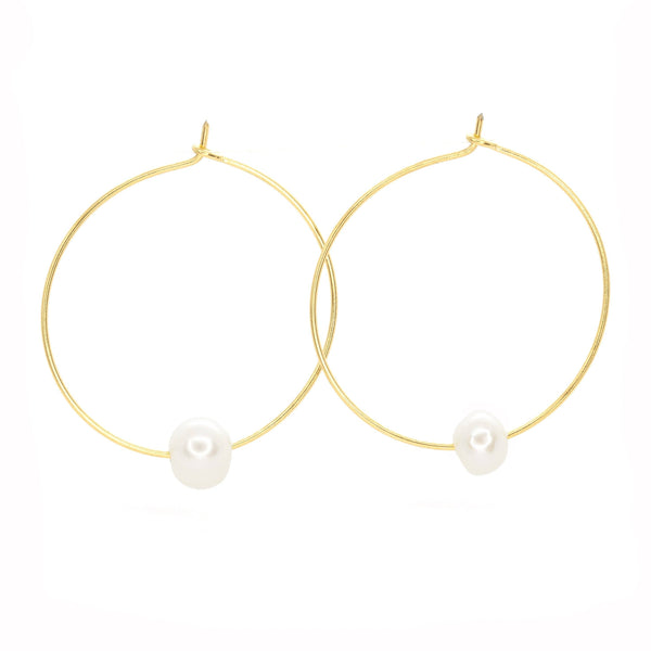 Fresh Water Pearl Hoops ~ Salty Shells