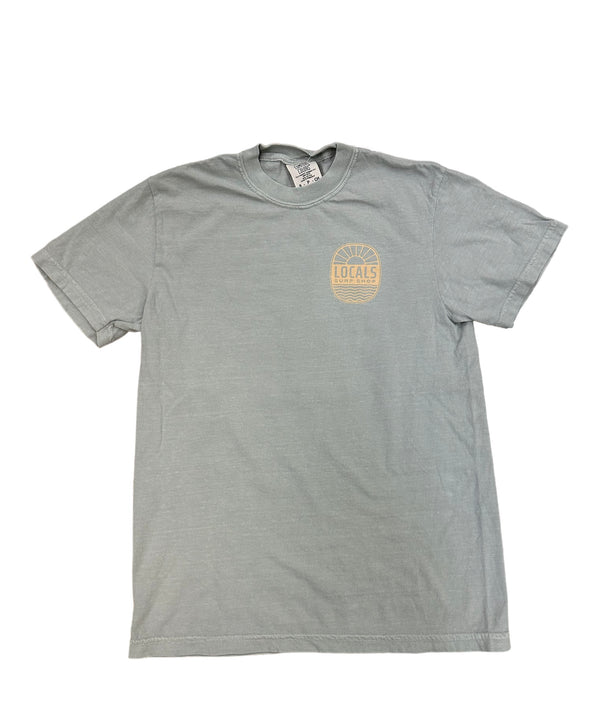 LOCALS SUN & WAVES GARMENT DYE TEE BAY BLUE