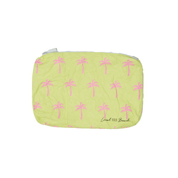 Yellow Neon Palms Water Resistant Tyvek Printed Pouch