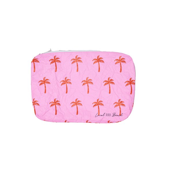 Pink Neon Palms Water Resistant Tyvek Printed Pouch
