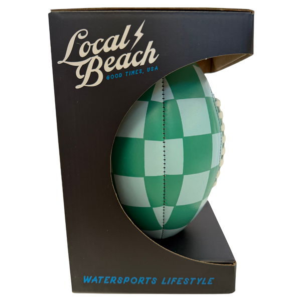 Local Beach Checker Beach & Water Football 9 inch Green/Blue/Black