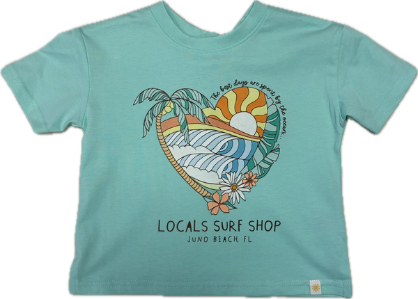 LOCALS GIRLS SCENIC HEART TEE MISTY MINT