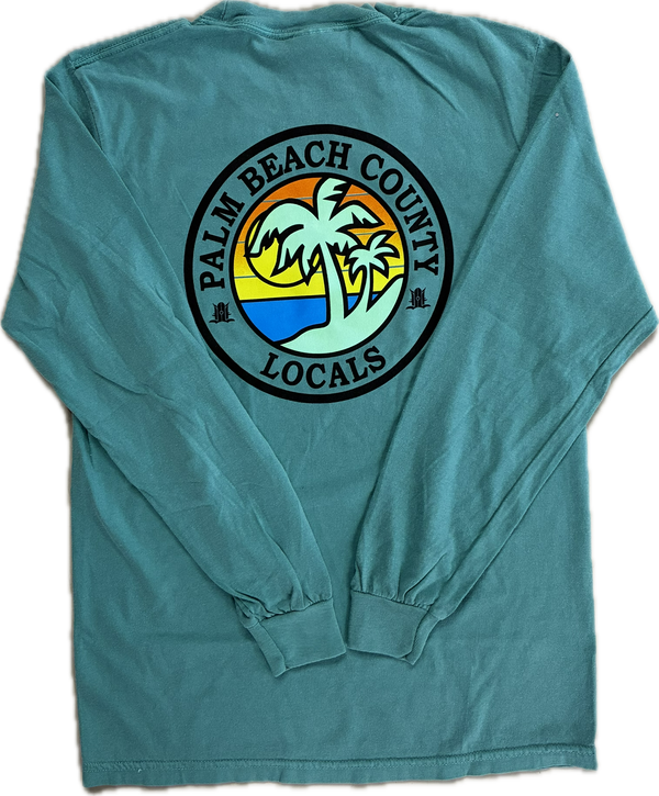PALM BEACH COUNTY LOCALS INSPIRED DYE L/S TEE SUMMER SEAFOAM GREEN