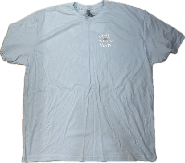 LOCALS MENS GOOD LIFE CIRCLE SUEDED CREW COOL BLUE