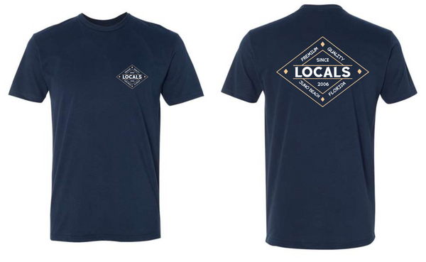 LOCALS BADGE MENS NAVY SUEDED CREW