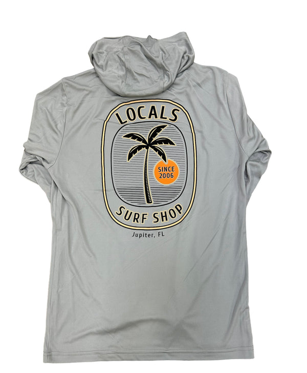 LOCALS SOLE PALM L/S PERFORMANCE HOODIE SILVER
