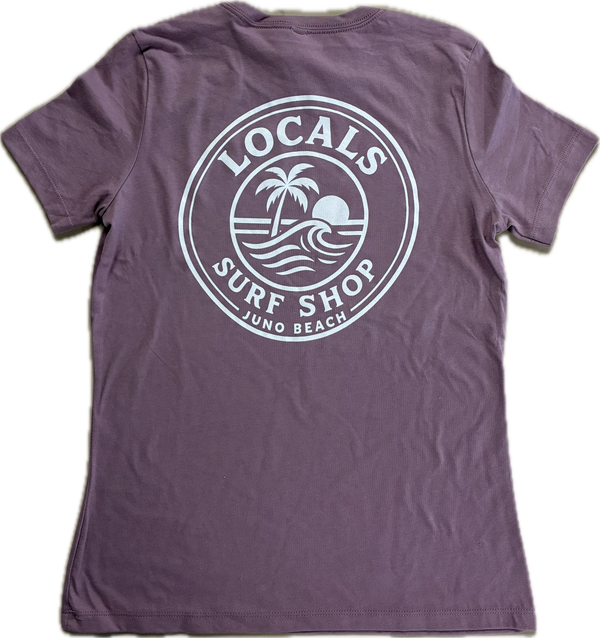 LOCALS WOMENS WAVE PALM CIRCLE TEE ORCHID