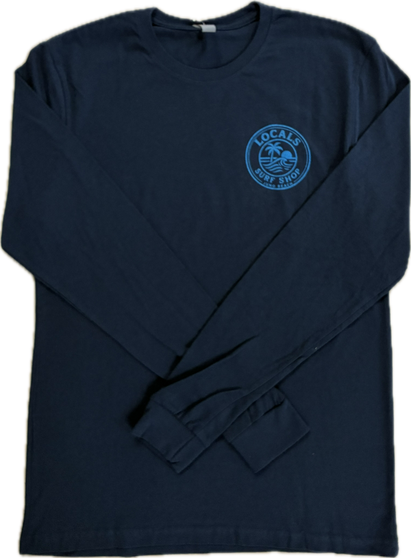 LOCALS MENS WAVE PALM LONG SLEEVE MIDNIGHT BLUE