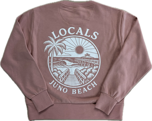 LOCALS VINTAGE PIER L/S WOMENS CREW DESERT PINK