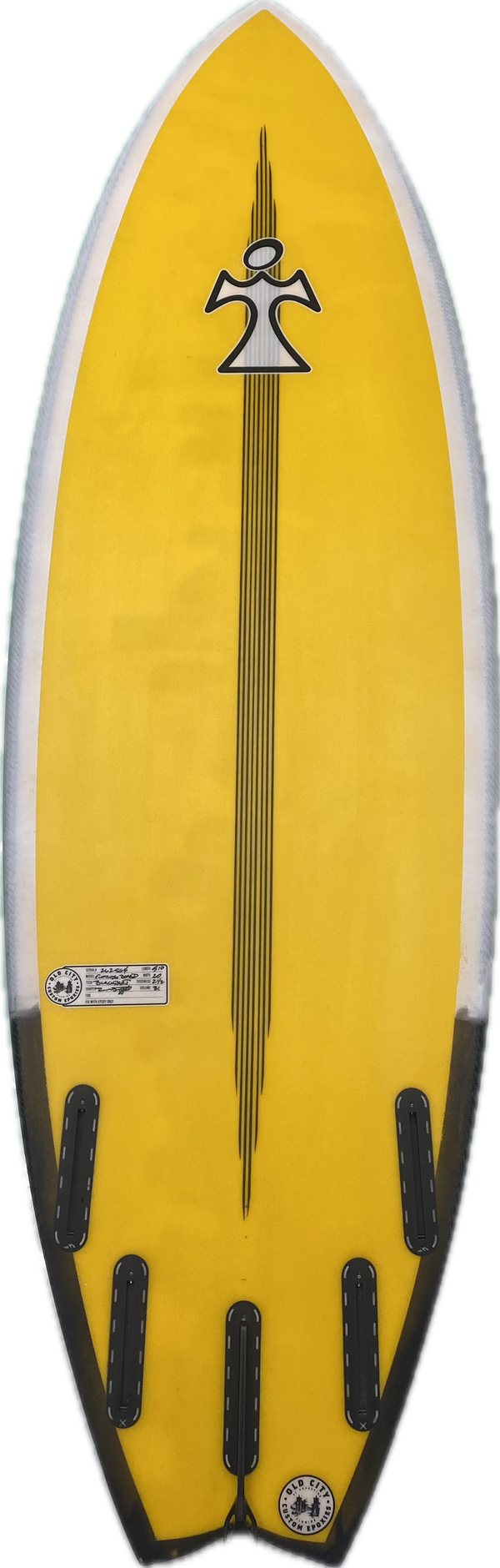 5’10 INSPIRED FLORIDA BOARD BLACK DART 19 15/16” x 2 1/2” 31L FUTURES