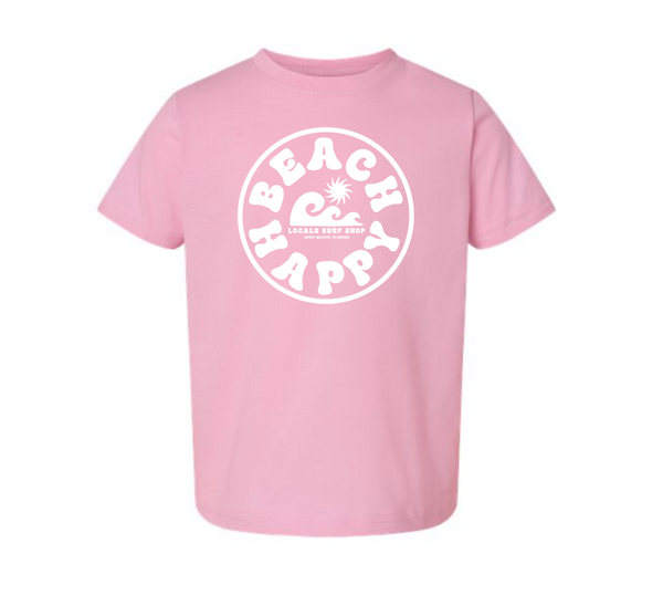 HAPPY BEACH LOCALS KIDS TEE PINK