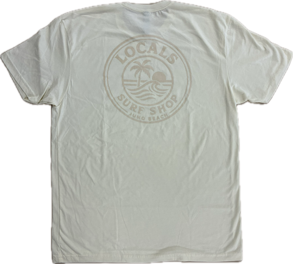 LOCALS MENS WAVE PALM CIRCLE TEE NATURAL