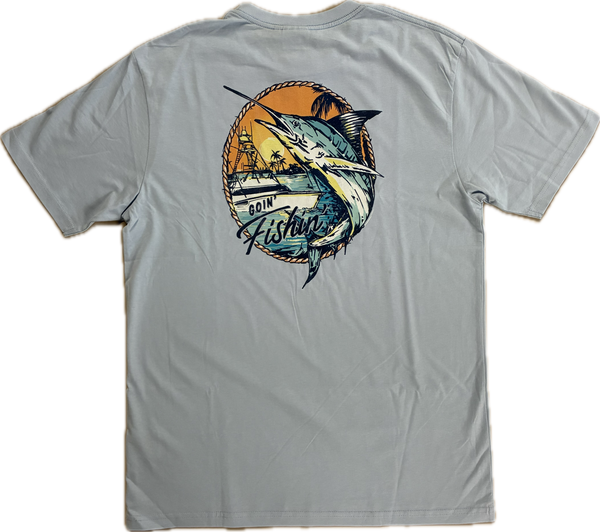 LOCALS MENS MARLIN QUAYS TEE CLOUD BLUE