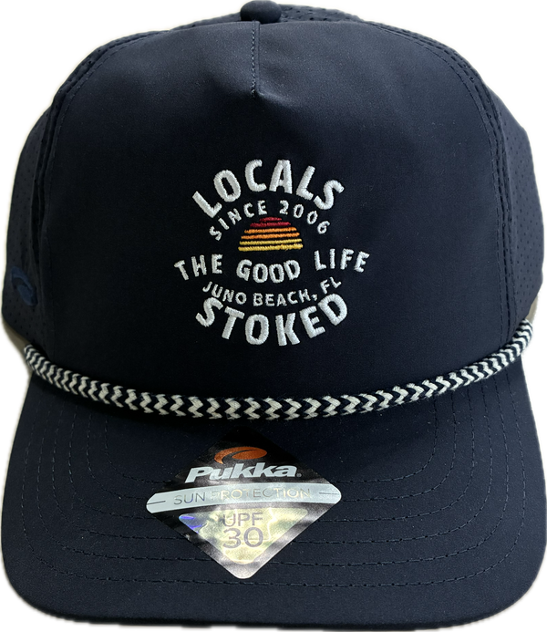 LOCALS GOOD LIFE CIRCLE CURVED BRIM SPF 30 PERFORMANCE SEMI-STRUCTURED TRUCKER