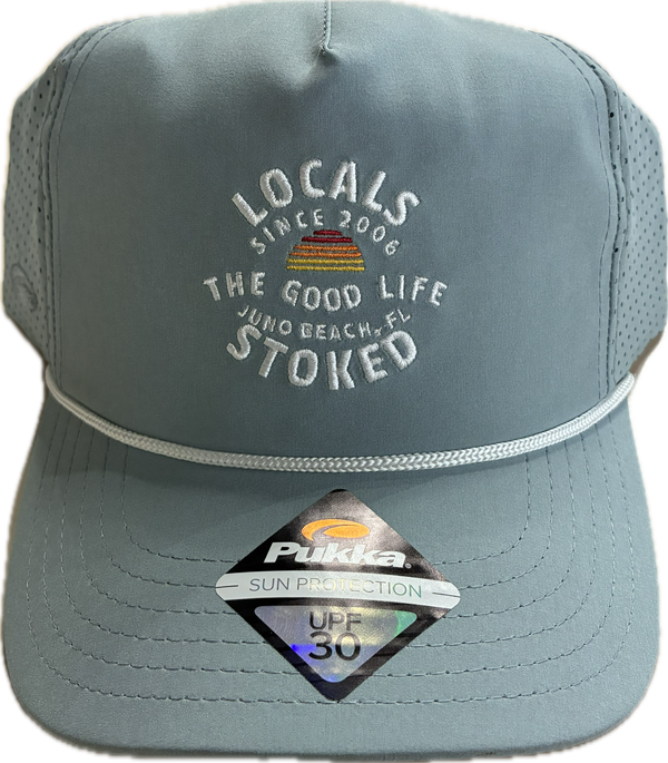 LOCALS GOOD LIFE CIRCLE CURVED BRIM SPF 30 PERFORMANCE SEMI-STRUCTURED TRUCKER