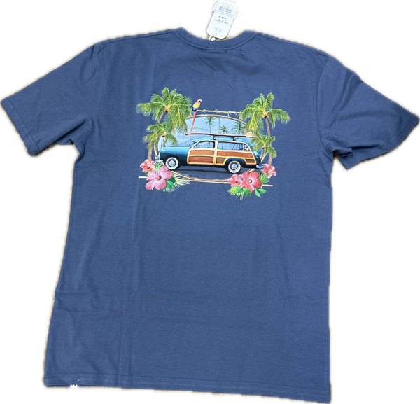 MENS VINATGE WOODY TEE BLUE GRAY