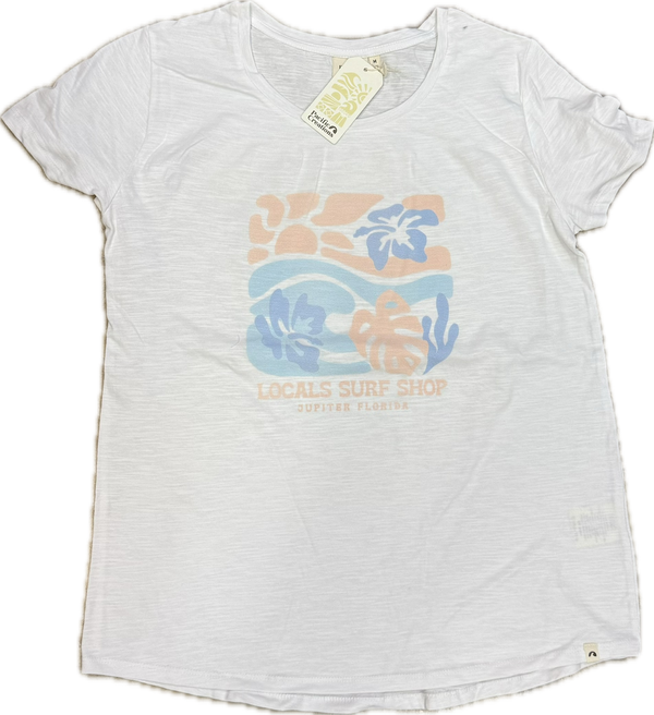 LOCALS WOMENS SOFT SUN TEEWHITE