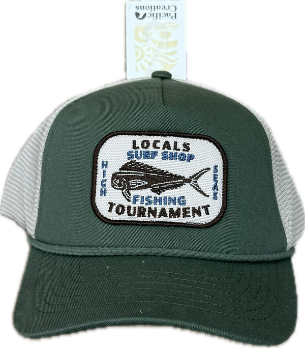 LOCALS HIGH SEAS MAHI TRUCKER W/ ROPE & MESH SNAPBACK LIGHT OLIVE/TAN