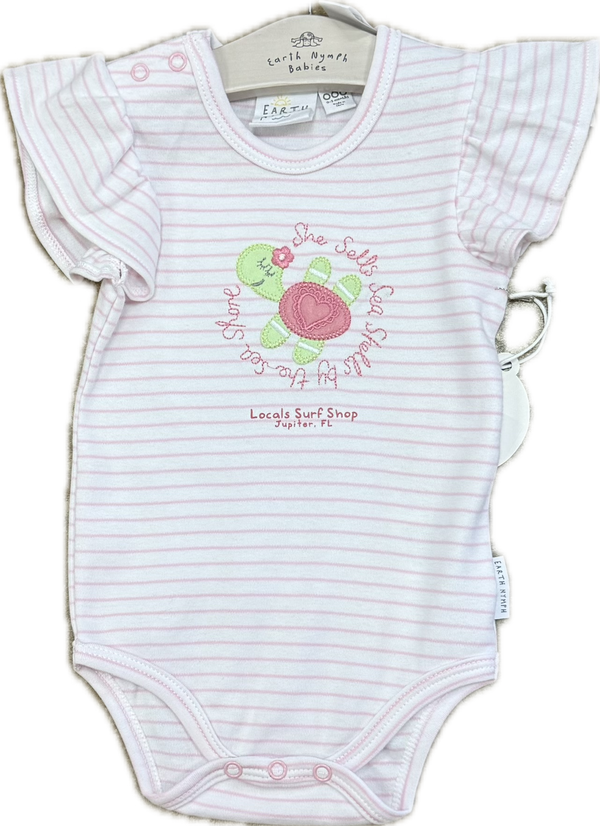 SEASHELLS TURTLR BABY GIRL ROMPER