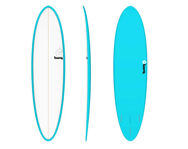 6'8 TORQ FUN PINLINE BLUE / WHITE DECK 21” x 2 3/4” 41.8L FUTURES