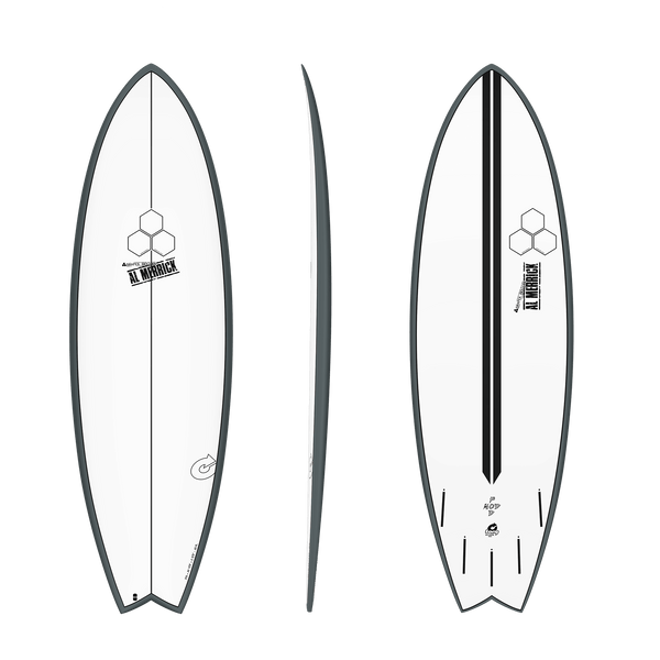 5'6 TORQ/CHANNEL ISLANDS POD MOD 20 3/8” x 2 1/2” 31.3L (WHITE/ GRAPHITE RAILS) FUTURES