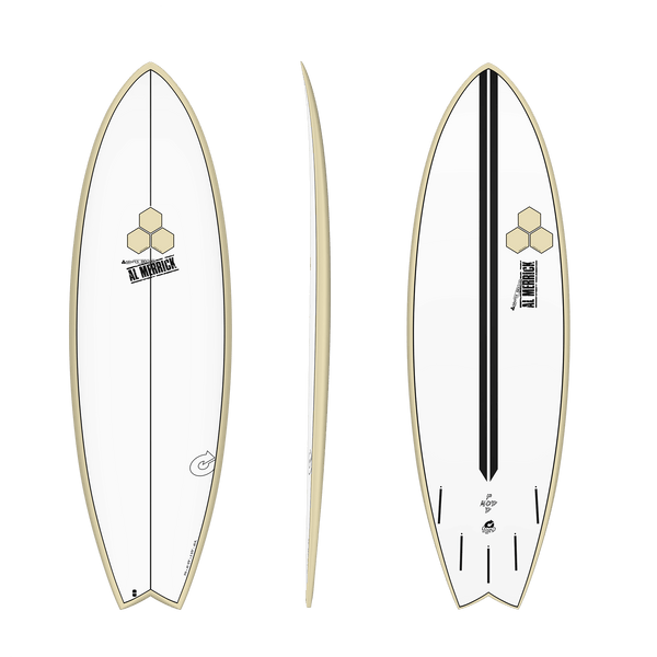 6'2 TORQ/CHANNEL ISLANDS POD MOD 21 3/8” x 2 3/4” 40.5L (WHITE/ SAND RAILS) FUTURES