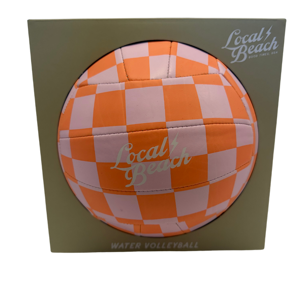 Local Beach Pink/Orange Checker Beach & Water Volleyball Size 5