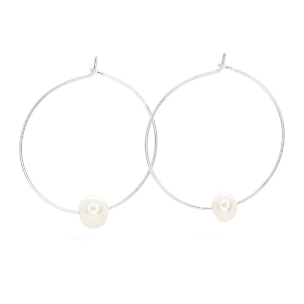 Fresh Water Pearl Hoops ~ Salty Shells