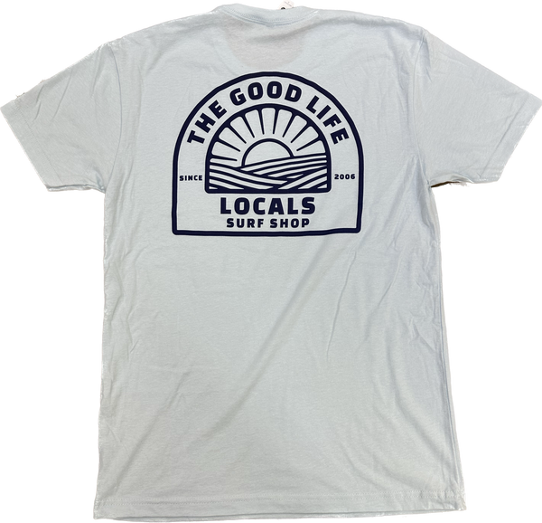 LOCALS KIDS GOOD LIFE SUN PATCH YOUTH COTTON CREW ICE BLUE