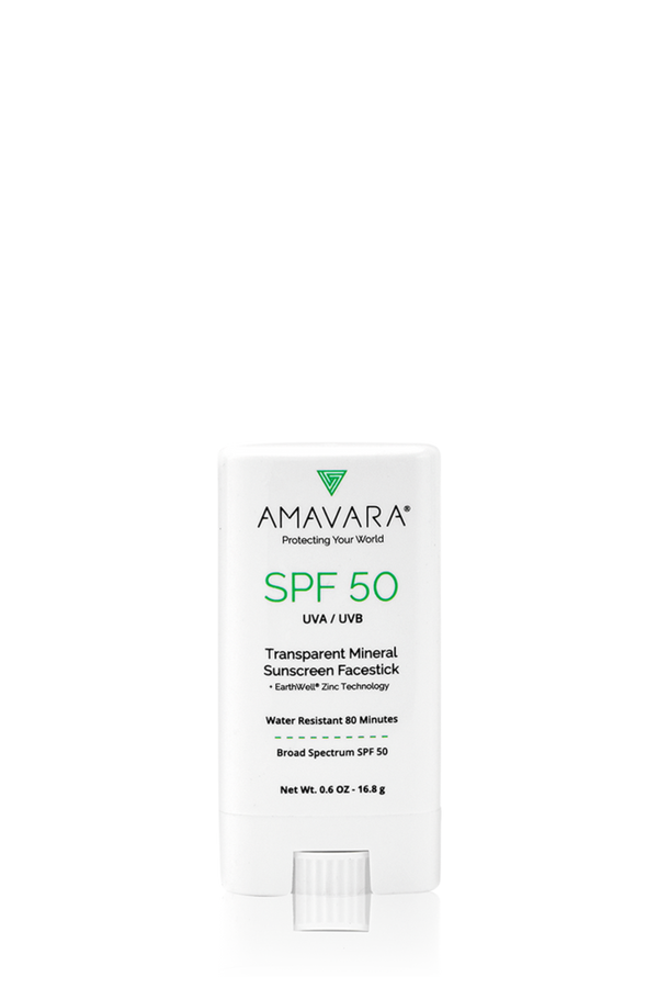 AMAVARA SPF 50 TRANSPARENT FACESTICK WITH EARTHWELL ZINC TECHNOLOGY