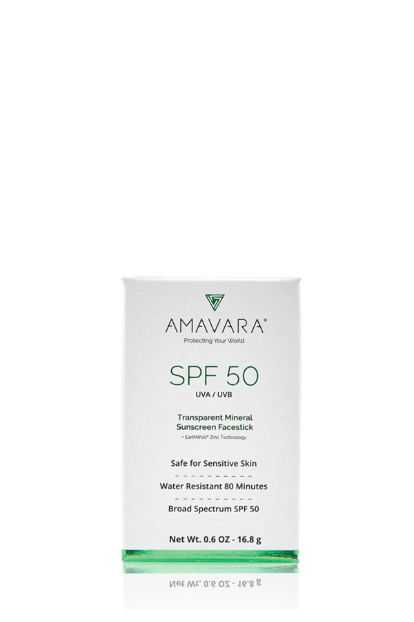 AMAVARA SPF 50 TRANSPARENT FACESTICK WITH EARTHWELL ZINC TECHNOLOGY