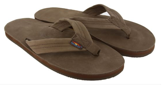 MENS RAINBOW DARK BROWN PREMIER LEATHER SINGLE LAYER W/ARCH