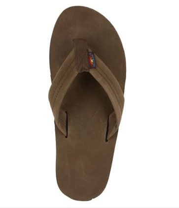 MENS RAINBOW DARK BROWN PREMIER LEATHER SINGLE LAYER W/ARCH