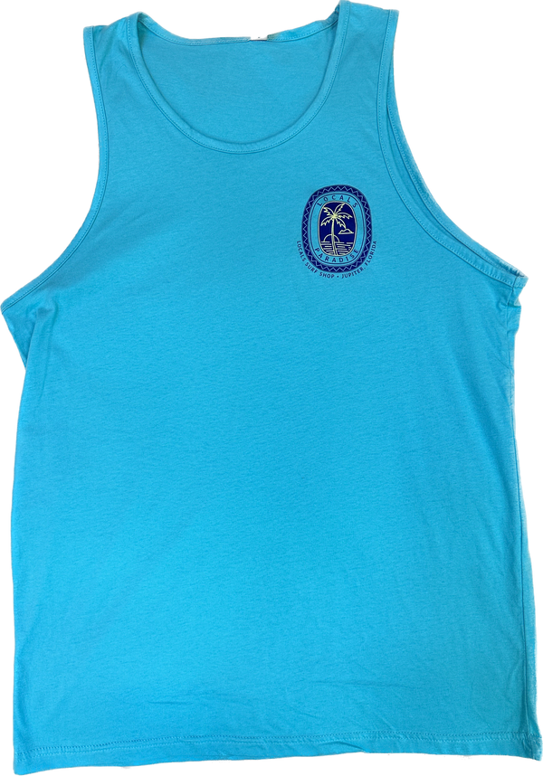 LOCALS MENS PARADISE PALM TANK TOP TURQUOISE
