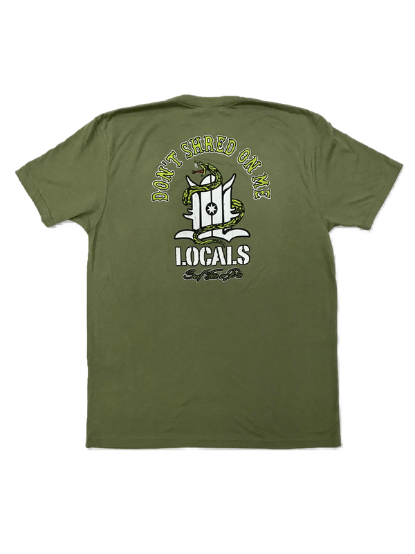 LOCALS MENS DON'T SHRED SUEDED CREW MILITARY GREEN