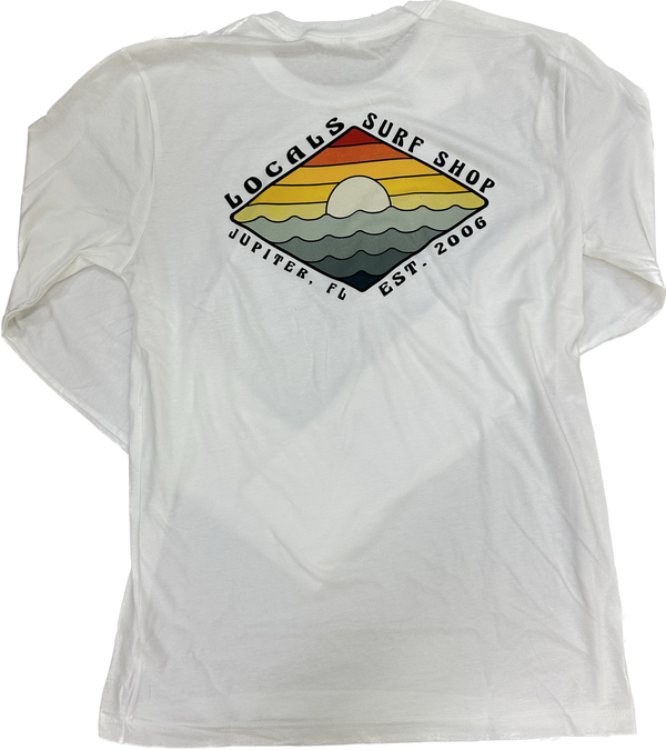 LOCALS NATURAL ELEMENTS FITTED L/S TEE WHITE
