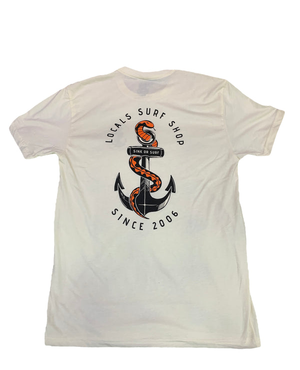 LOCALS MENS SEA SNAKE "SINK OR SURF" SUEDED CREW NATURAL