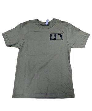 LOCALS YOUTH FLORIDA BOARDERS 100% COTTON TEE MILITARY GREEN