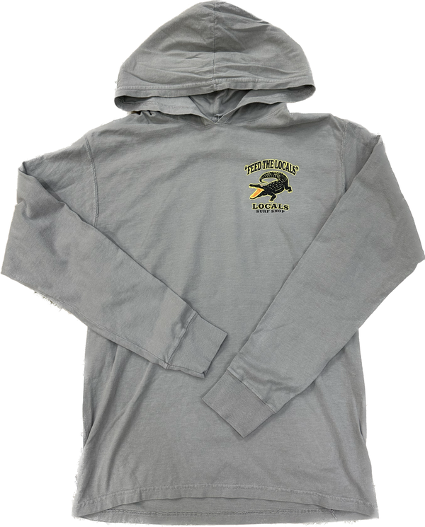 "FEED THE LOCALS" L/S GARMENT DYED HOODED TEE