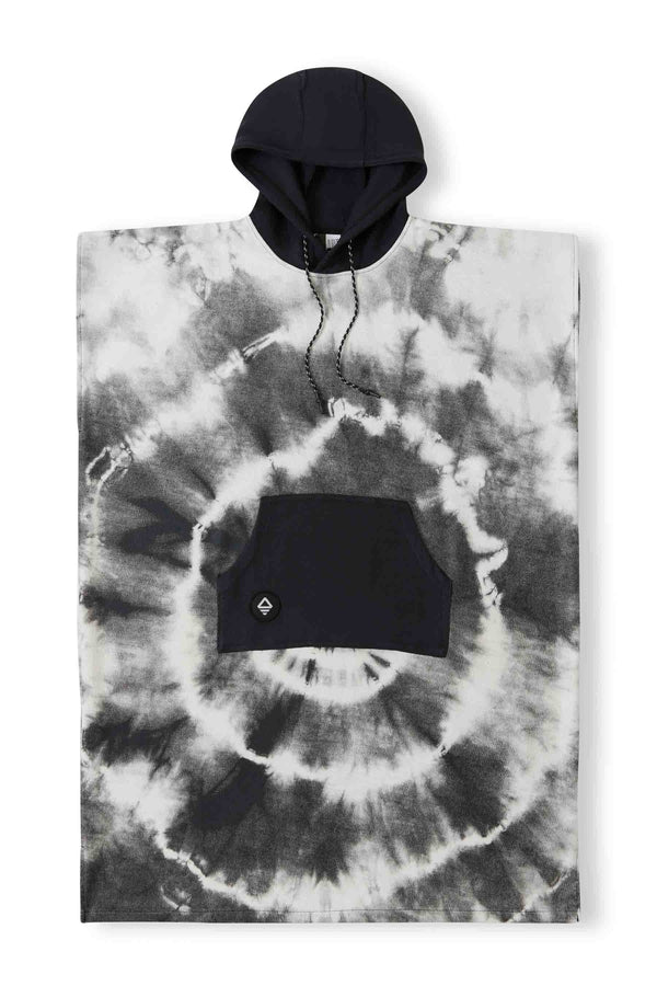 NOMADIX CHANGING PONCHO: TIE DYE BLACK AND WHITE S/M